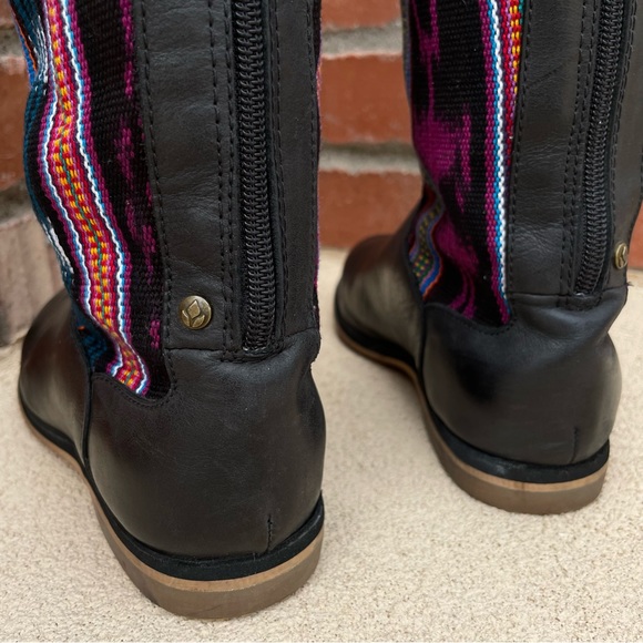 Reef 💦 Tall Black Leather/Canvas Boots Sz 6 - Picture 11 of 15